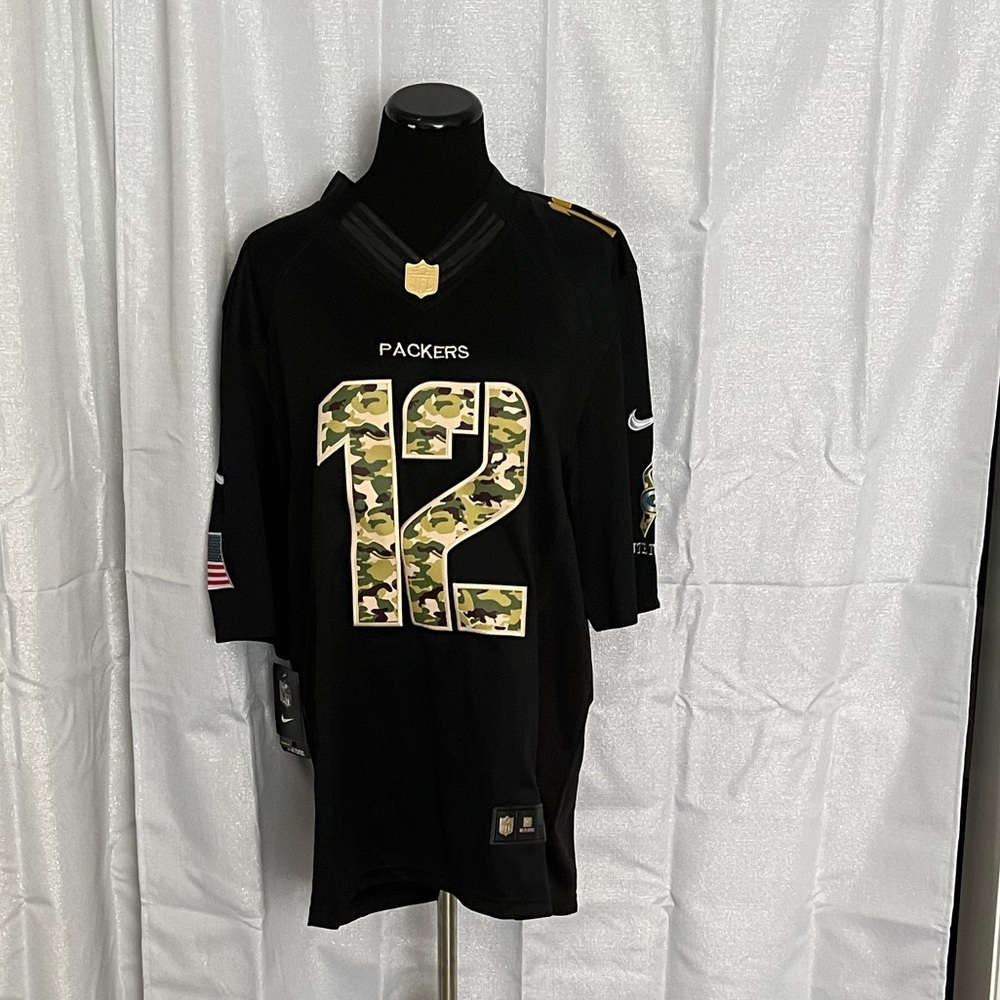 Aaron Rodgers #12 ~ Salute to Service Football Jersey     Size M